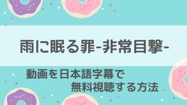 雨に眠る罪動画無料