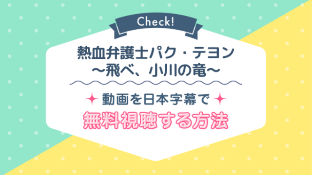 熱血弁護士パク・テヨン～飛べ、小川の竜～